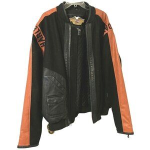 Vintage 1980's Harley Davidson Varsity Style Leather & Wool Men's Jacket XL